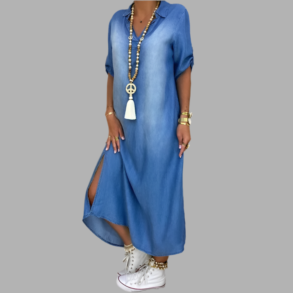 Lea™ | Vestido Largo Vaquero
