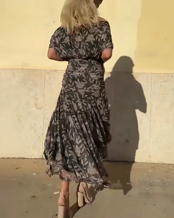 Julieta - Vestido Elegante Con Cuello en V y Hombros Descubiertos