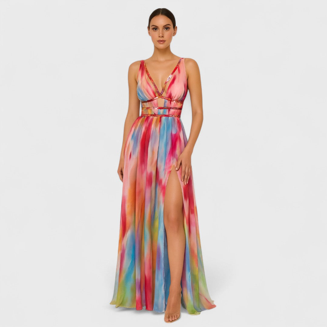 Freya - Vestido largo pintado