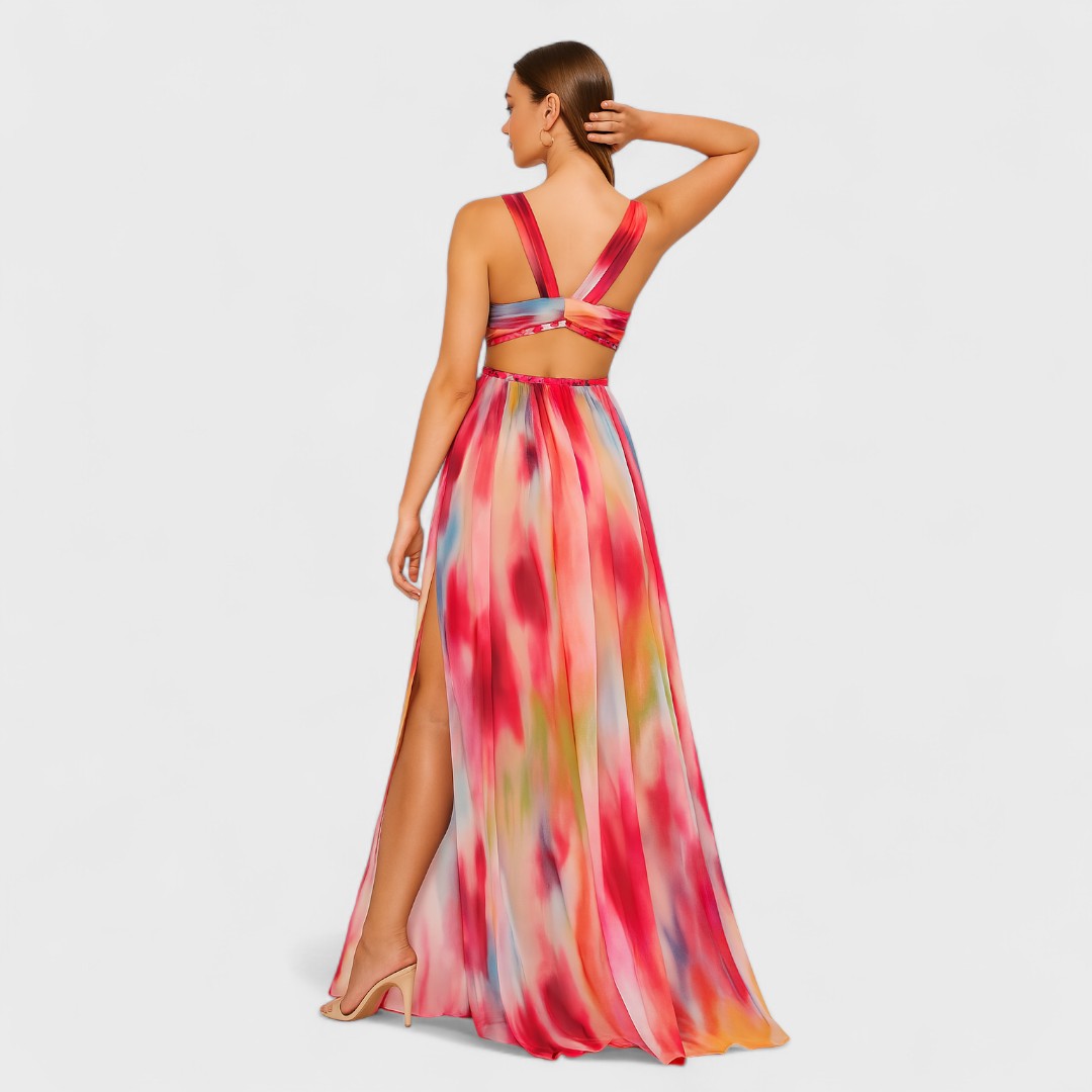 Freya - Vestido largo pintado