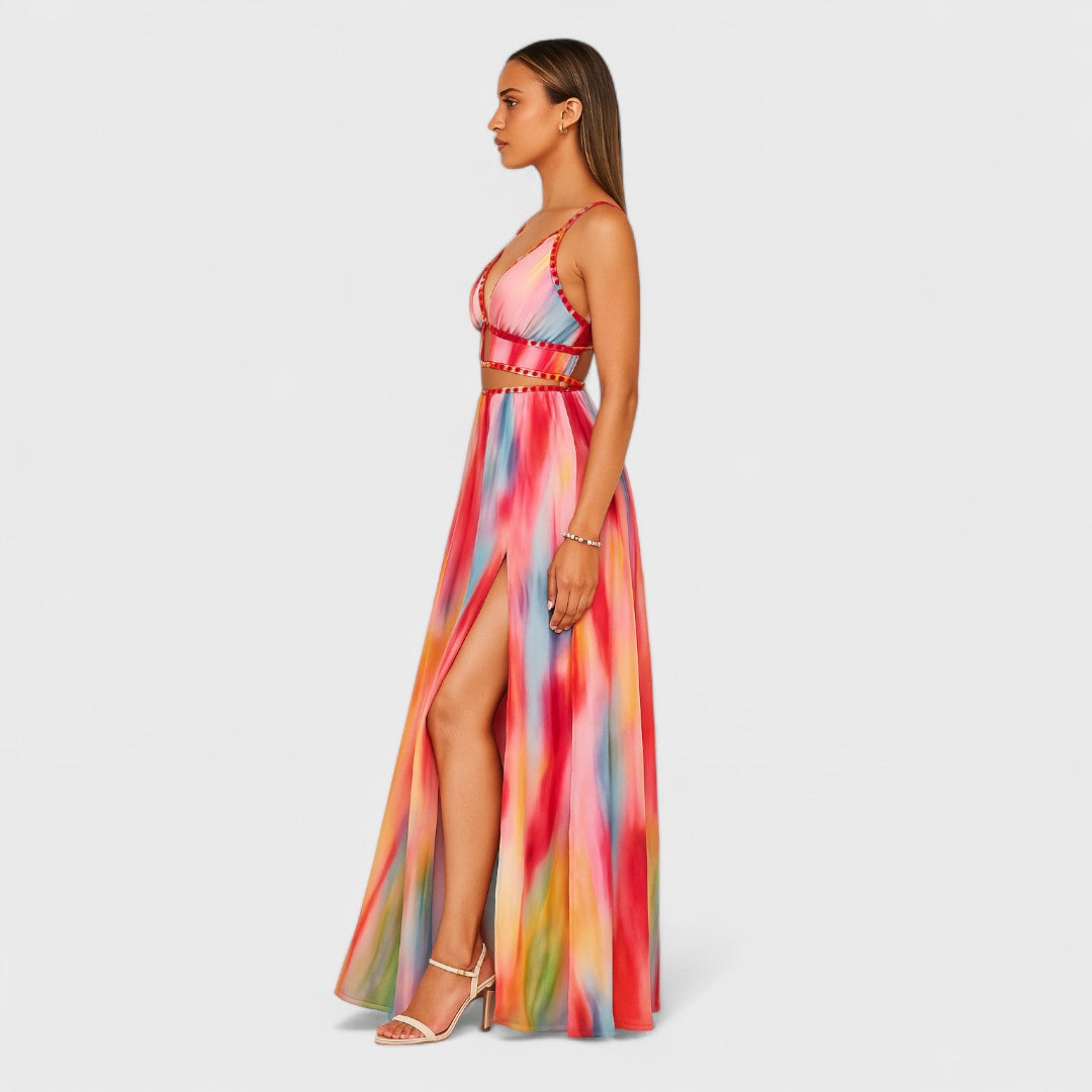 Freya - Vestido largo pintado