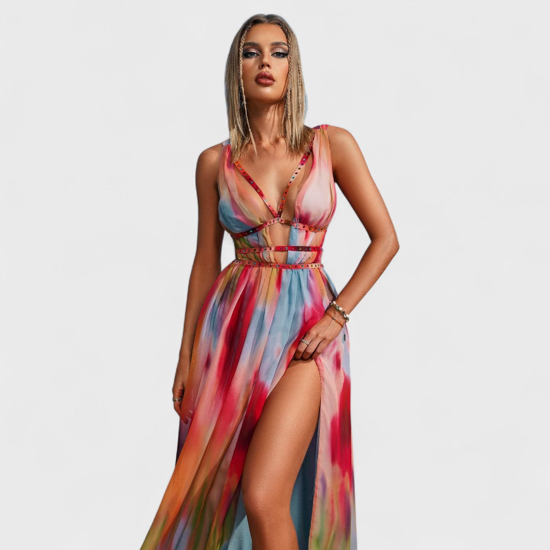 Freya - Vestido largo pintado