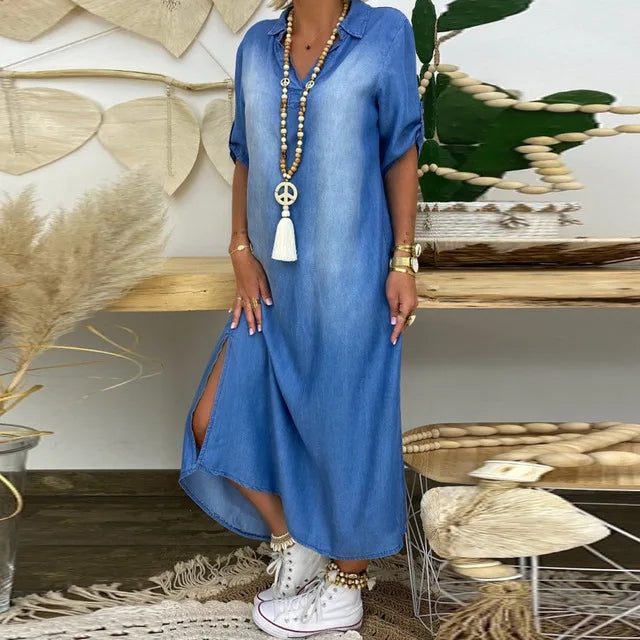 Lea™ | Vestido Largo Vaquero
