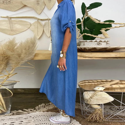 Lea™ | Vestido Largo Vaquero