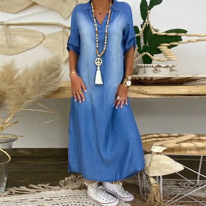 Lea™ | Vestido Largo Vaquero