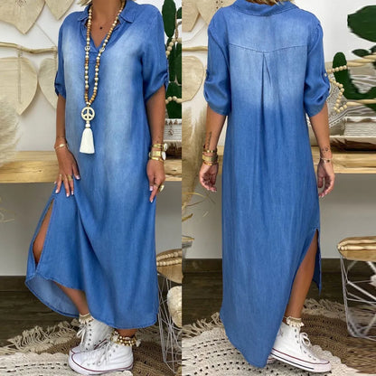 Lea™ | Vestido Largo Vaquero