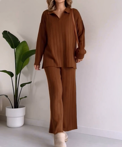 Conjunto Marie De Dos Piezas Jersey Cuello V