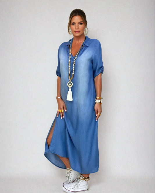 Lea™ | Vestido Largo Vaquero