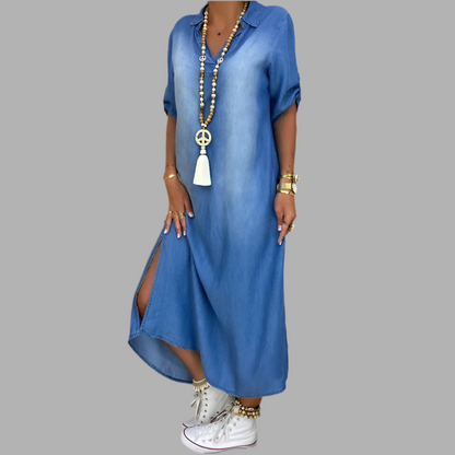 Lea™ | Vestido Largo Vaquero