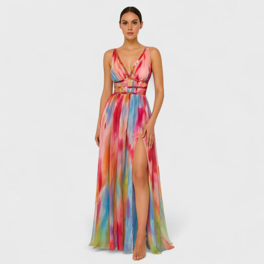 Freya - Vestido largo pintado