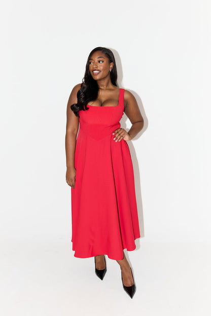 Amelia™ | Vestido Corte Elegante con Escote Cuadrado