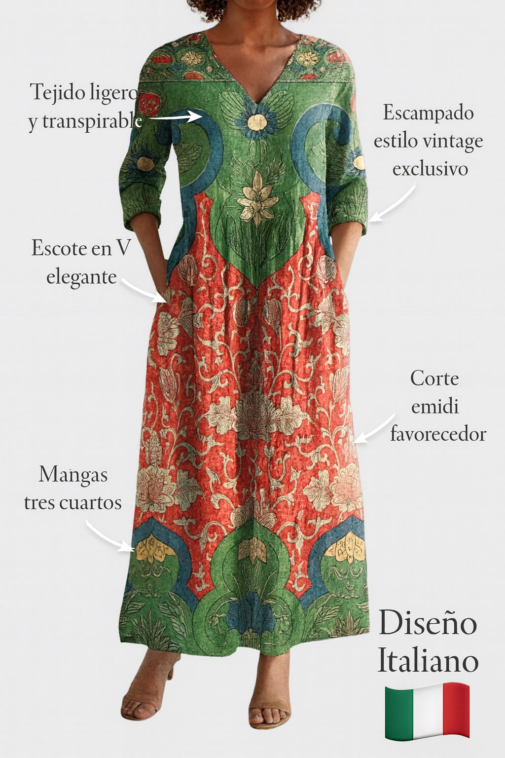 Tara | Vestido elegante floral vintage