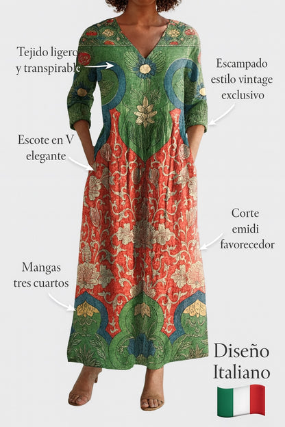 Tara | Vestido elegante floral vintage